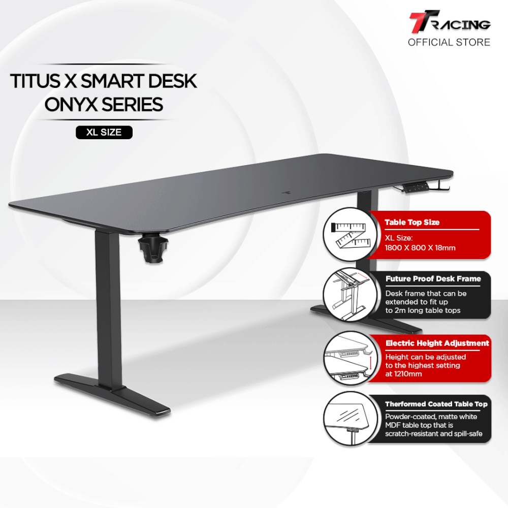 โต๊ะปรับระดับ TTRACING TITUS SMART DESK 1.8M สี ONYX